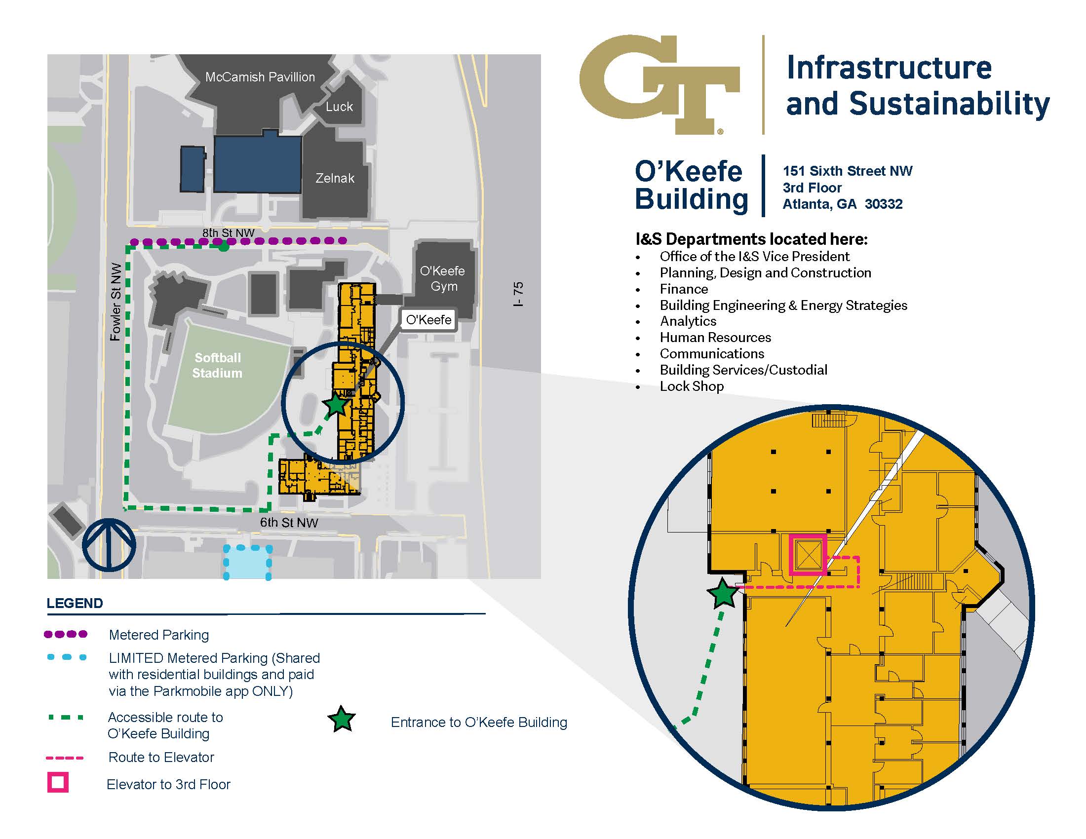 map of O'Keefe Building entrance