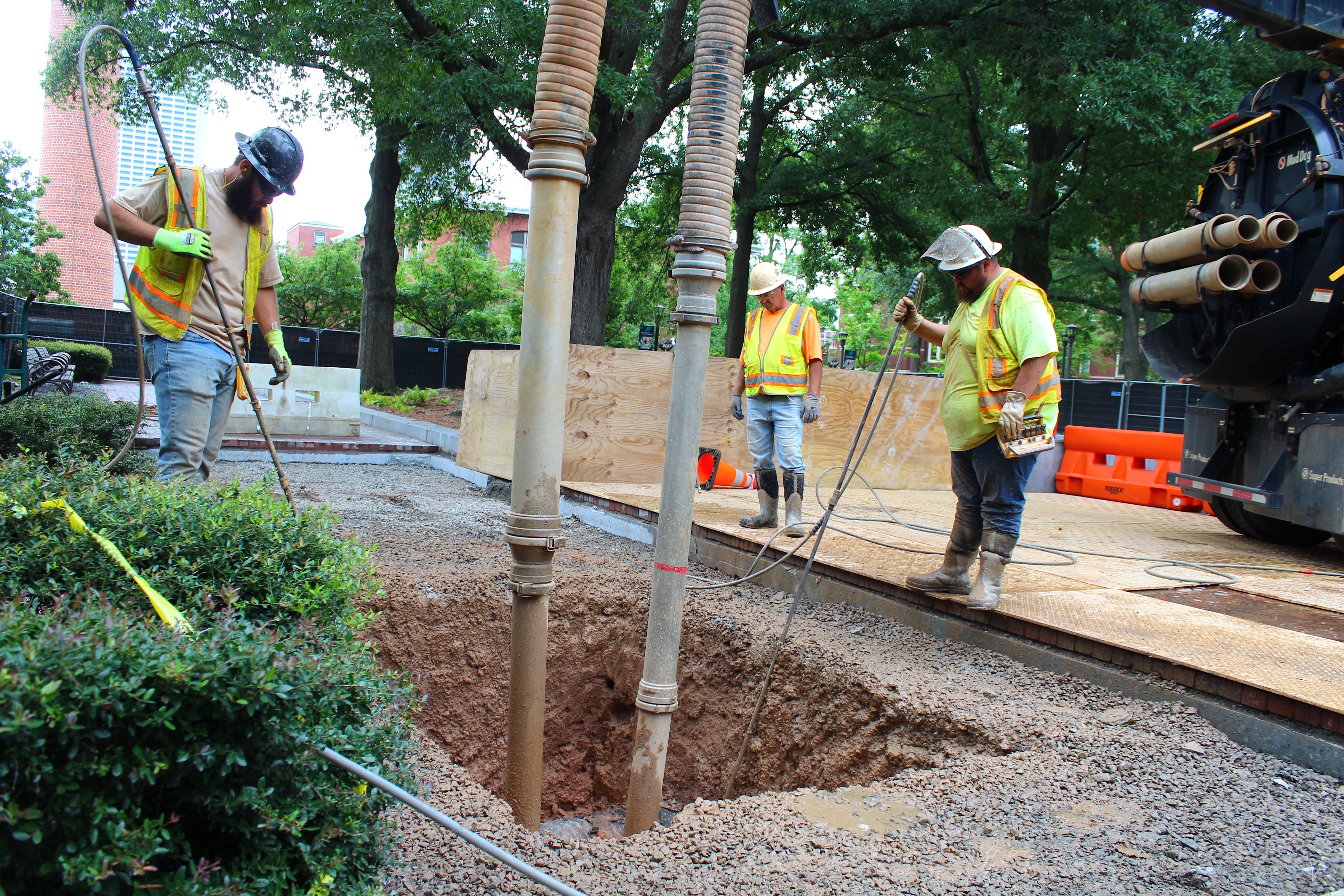 Construction work at Harrison Square