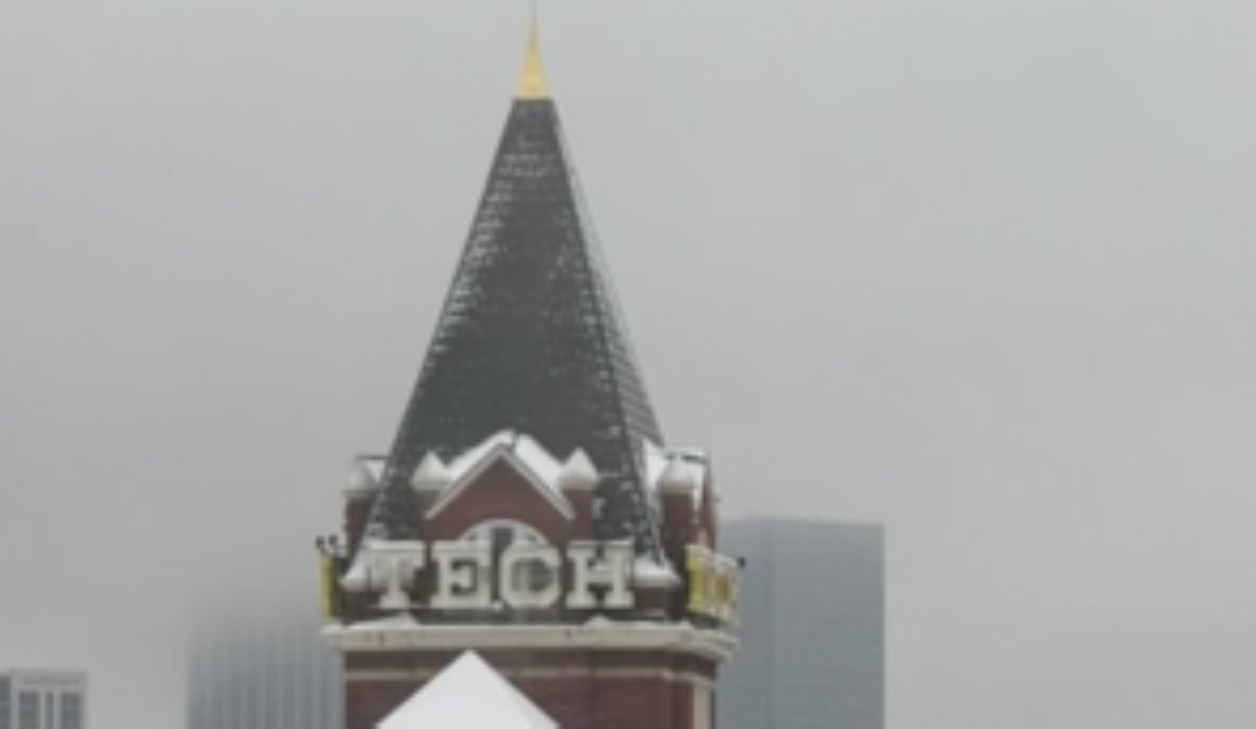 Tech tower with snow 