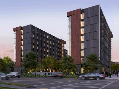 Mockup of Curran Street Residence Hall