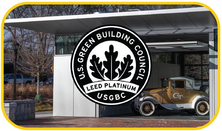 Image or Reck Garage and LEED Platinum logo