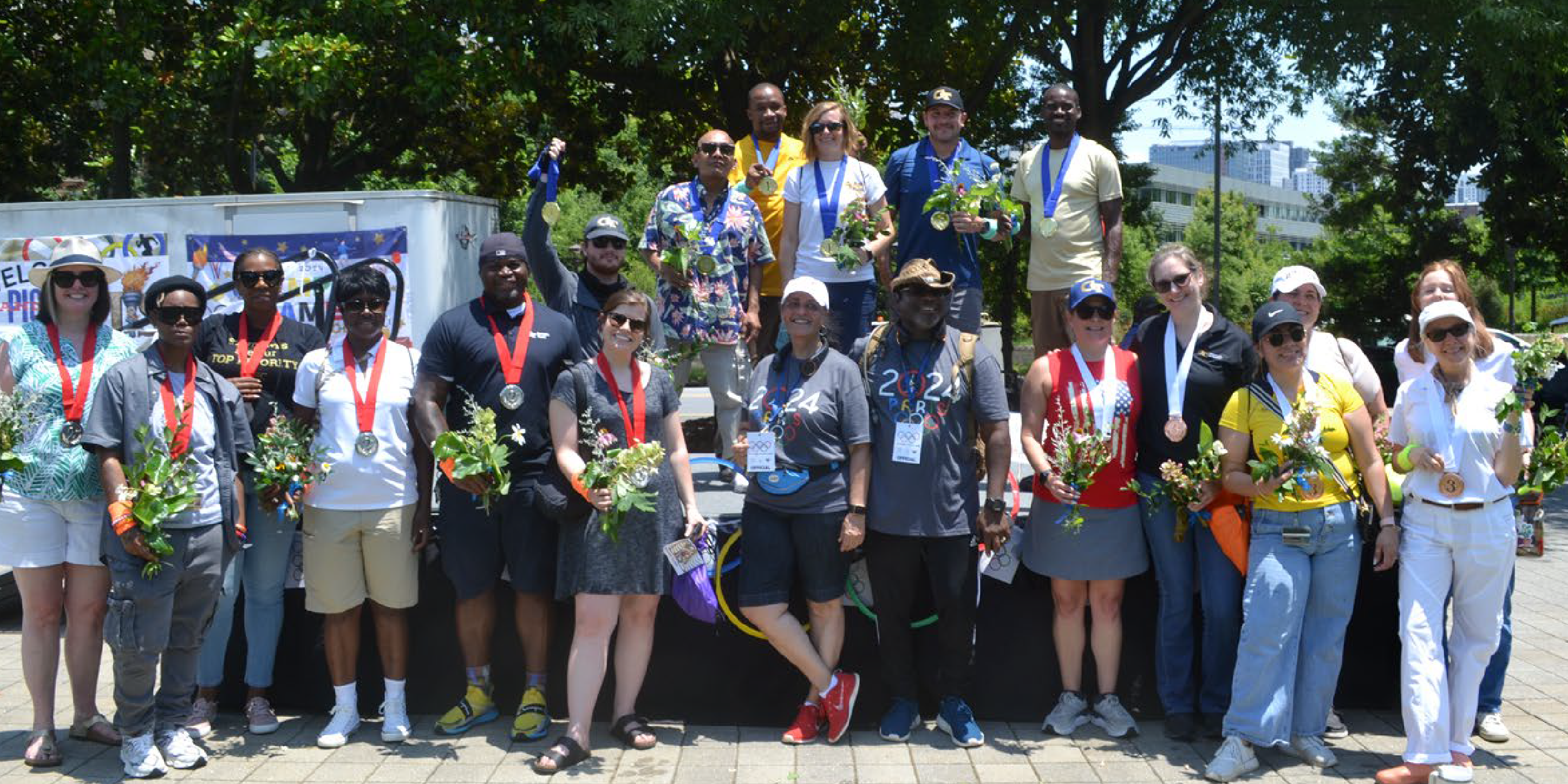 group photo of I&S staff at the Summer Picnic event