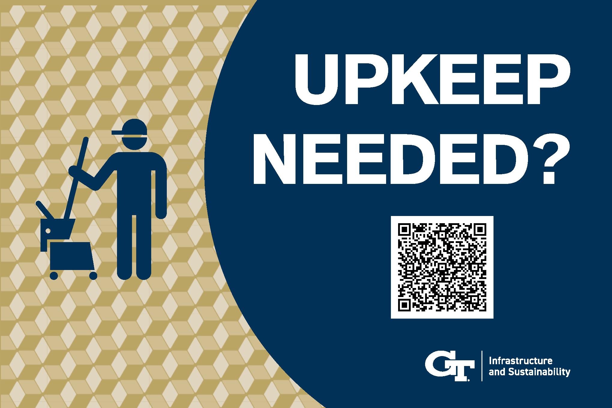 image of smart restrooms "Upkeep Needed" posters