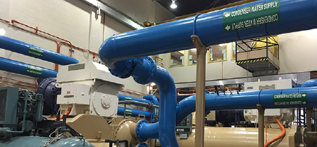 image of chilled water pipes on campus