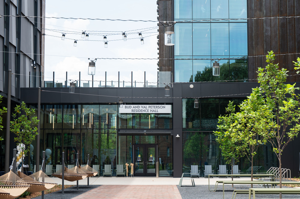 image of entrance to Peterson Residence Hall
