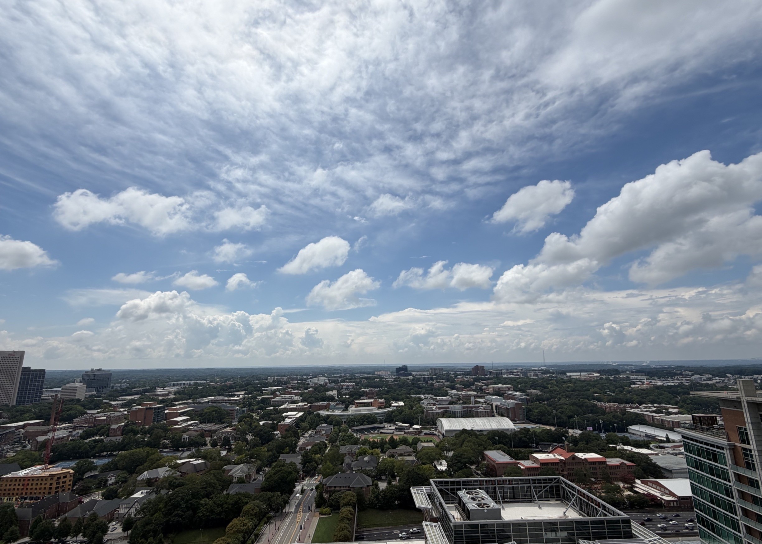 View looking west from roof of George Tower in Tech Square
