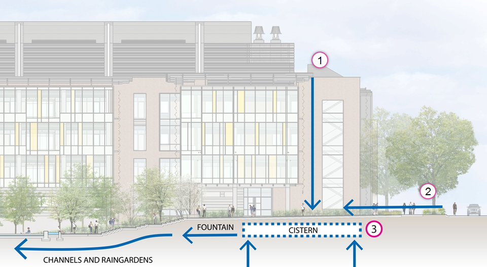 Building water collection diagram. 