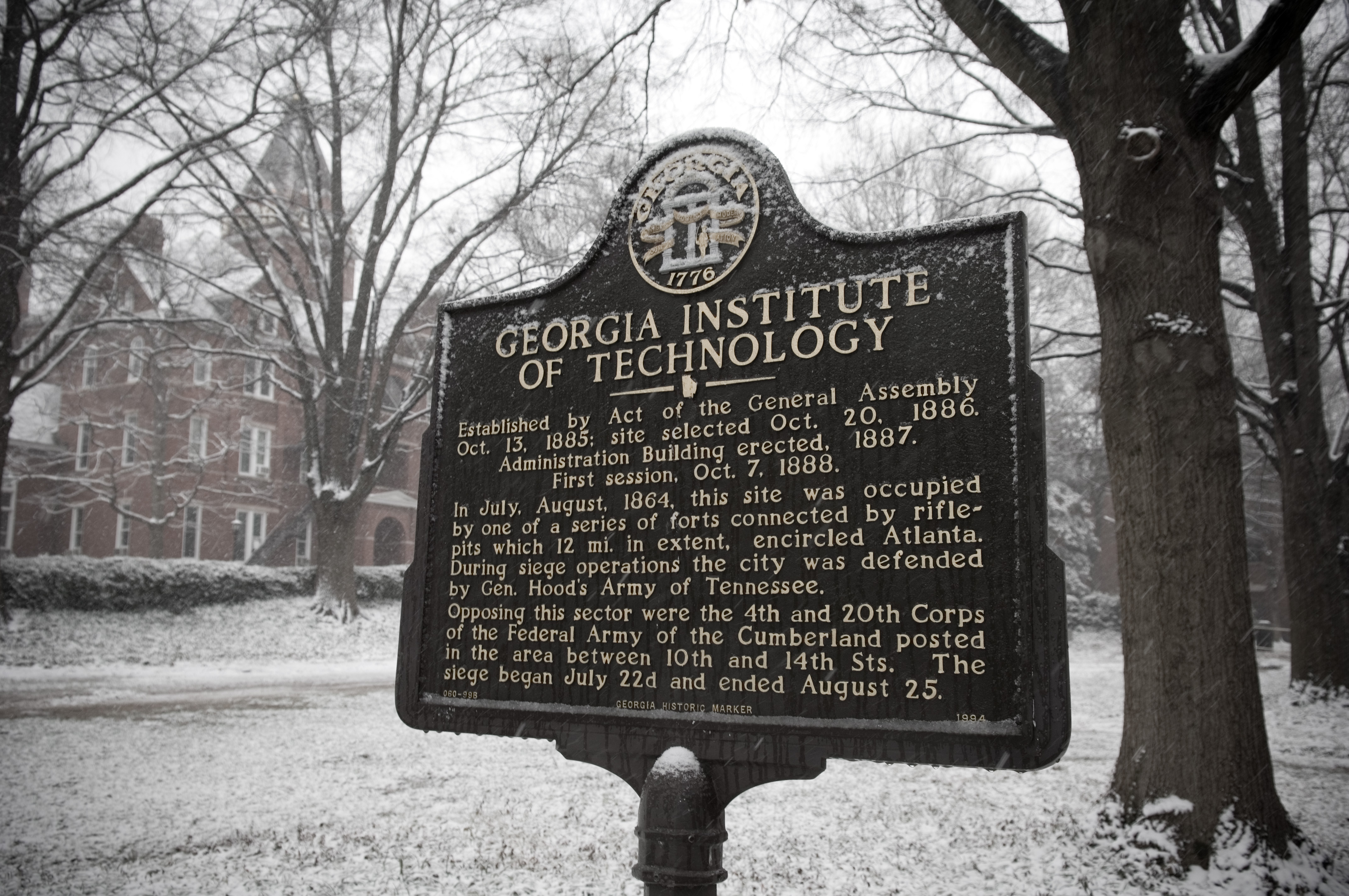 Snow on sign