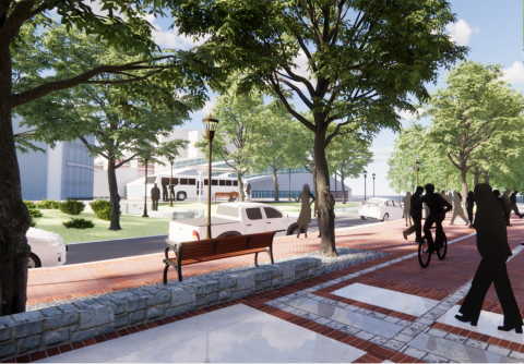 Rendering for Ferst Drive Realignment and Cycle Track 