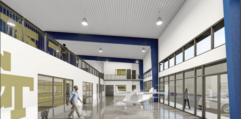Aerospace Engineering Aircraft Hanger rendering