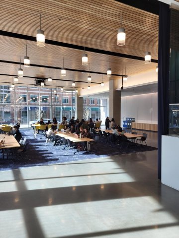 Image of the light-filled main floor of the George Tower | Scheller Tower Building.