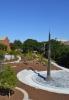 Campanile with redesigned fountain as part of the Campus Center Renovation Project.